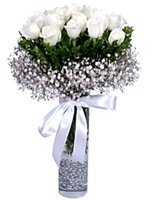 !KAMPANYA! 21 BEYAZ GÜLLÜ VAZO