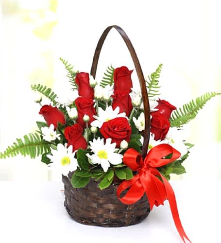 10 Güllü Papatya Sepeti