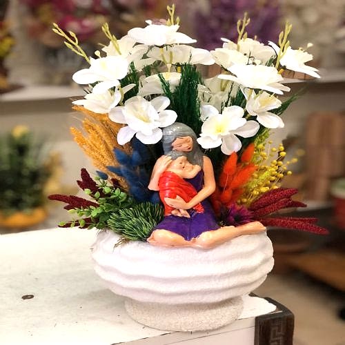 Seramik Saksıda Glayor Çiçeği