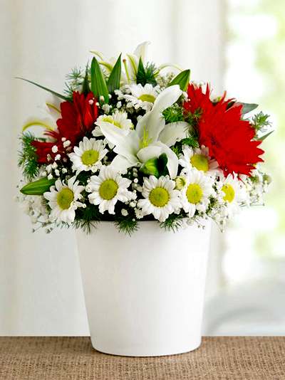 Seramik Vazo Papatyalar