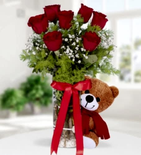 7 Güllü Ayıcık Vazo